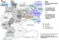 Mapa zobrazující výskyt vlků v Lužici na německo-polském pomezí